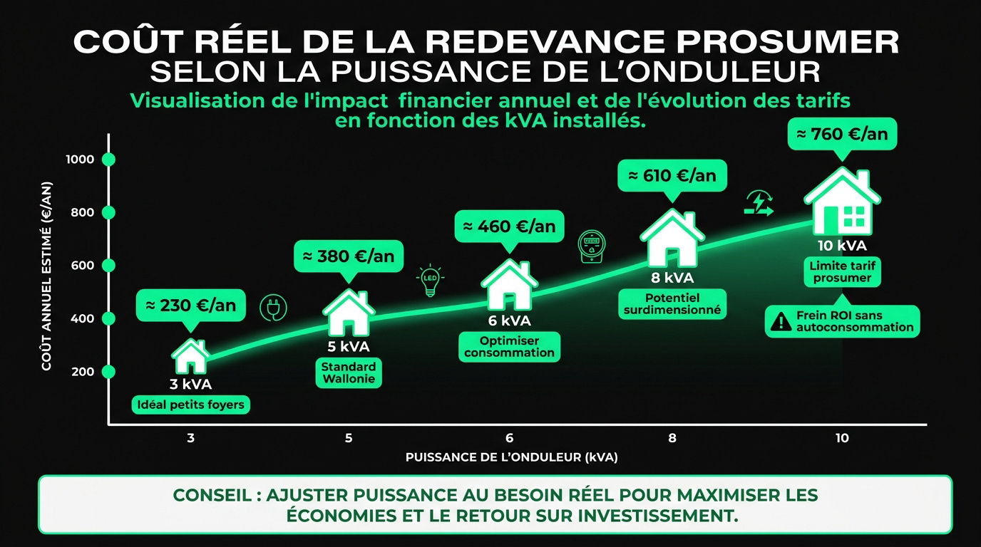 Impact de la puissance de l'onduleur sur le tarif prosumer en Wallonie