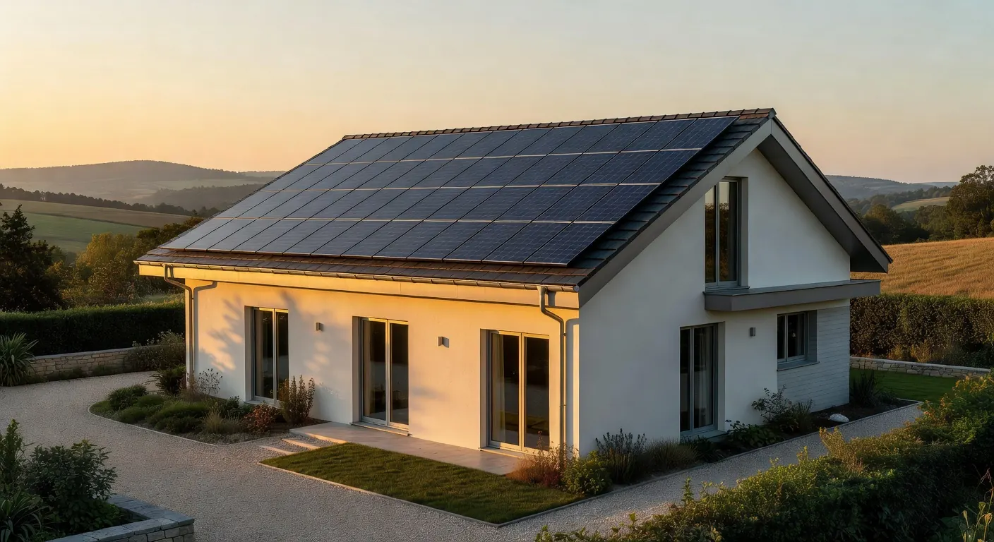 Panneaux solaires installés sur un toit résidentiel en Belgique
