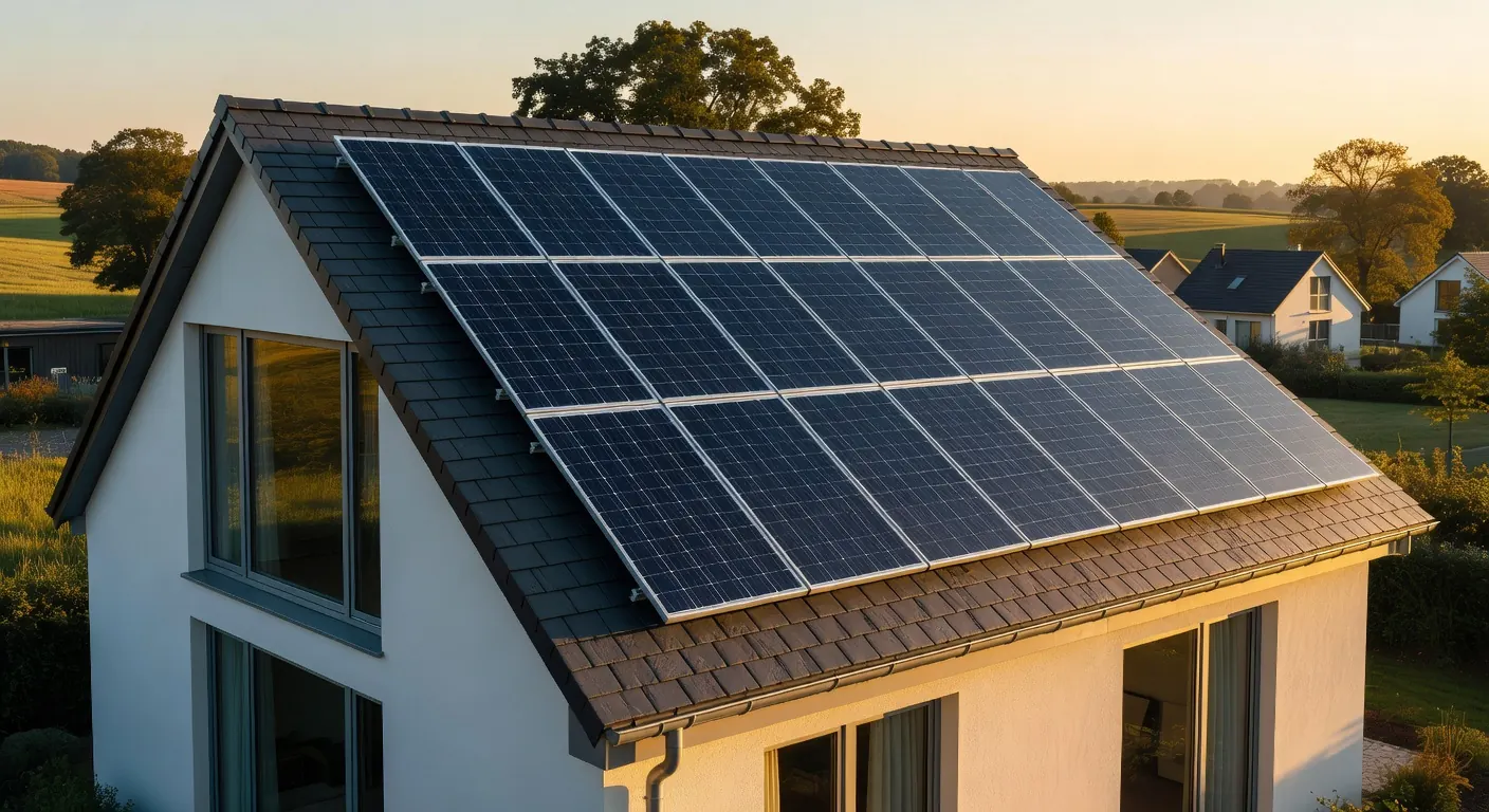 Panneaux solaires intégrés à une maison connectée en 2026