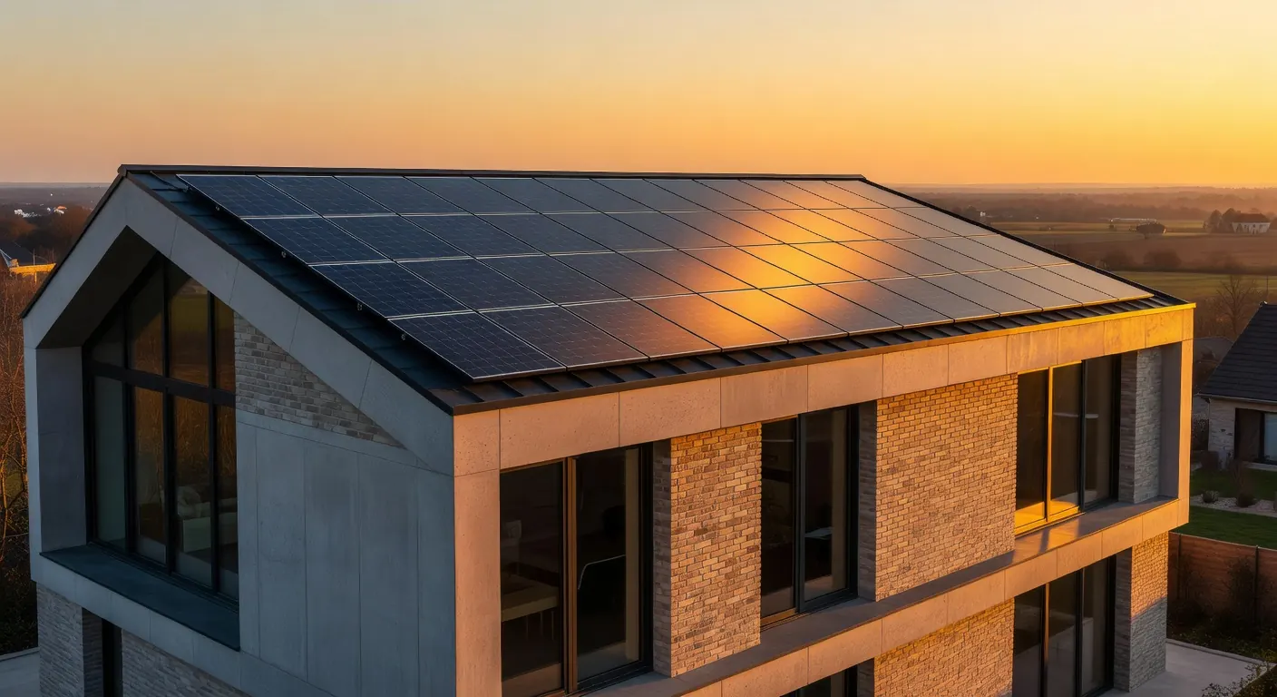 Panneaux solaires installés sur un toit en Belgique