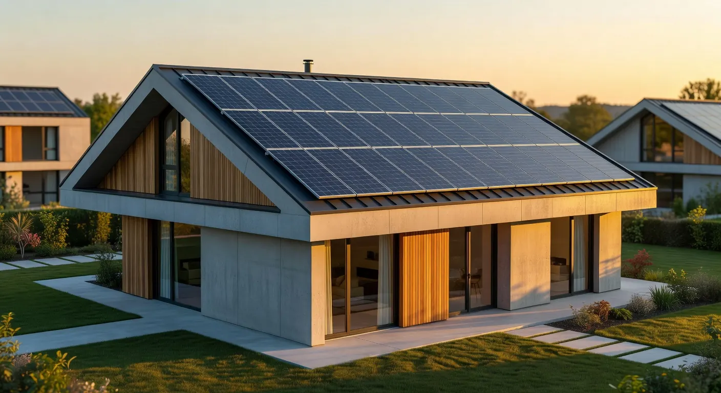 Illustration détaillée du fonctionnement et de l'installation de panneaux solaires sur un toit résidentiel