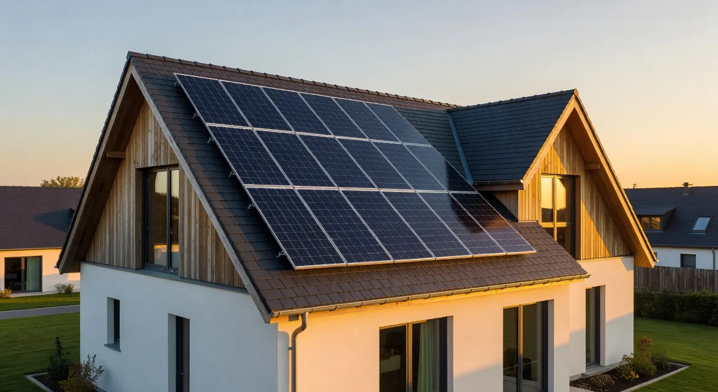 Installation de panneaux solaires sur un toit belge au printemps